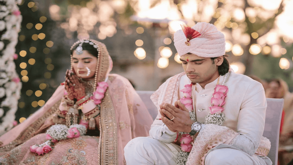 Neeraj Chopra wife Himani Mor wedding photo